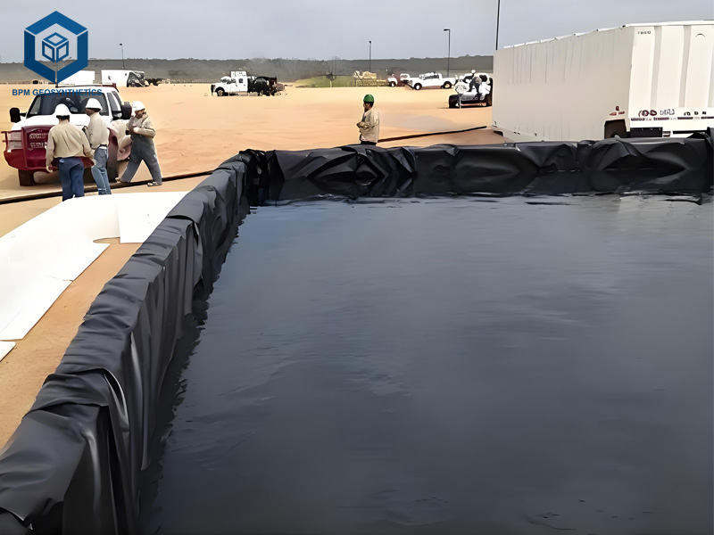 Géomembrane L'installation De Revêtements De Bassin En PEHD