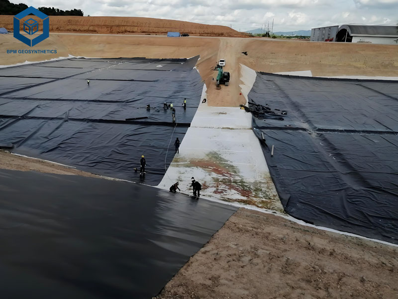 Géomembrane lisse en HDPE pour Lixiviation en tas Minier
